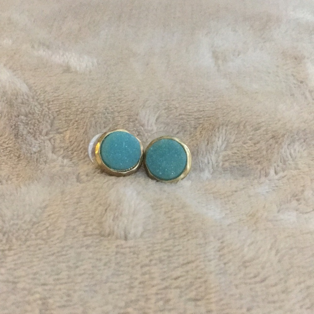 Druzy light blue  earrings